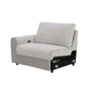 Tarrance Modular Gray Sherpa & Velvet Power Recliner Sectional with Multifunction Console 165" in soft gray sherpa fabric.
