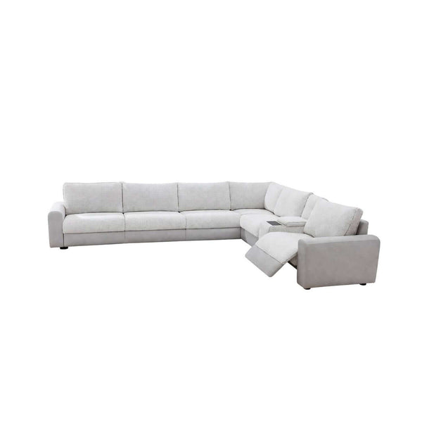 Tarrance Modular Gray Sherpa & Velvet Power Recliner Sectional with Multifunction Console 165