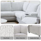 Tarrance Modular Gray Sherpa & Velvet Power Recliner Sectional with Multifunction Console 165" upholstery details including Gray Sherpa.