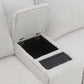 Tarrance Modular Gray Sherpa & Velvet Power Recliner Sectional with Multifunction Console 165" storage compartment