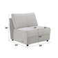 Tarrance Modular Gray Sherpa & Velvet Power Recliner Sectional with Multifunction Console 165" dimensions and design.