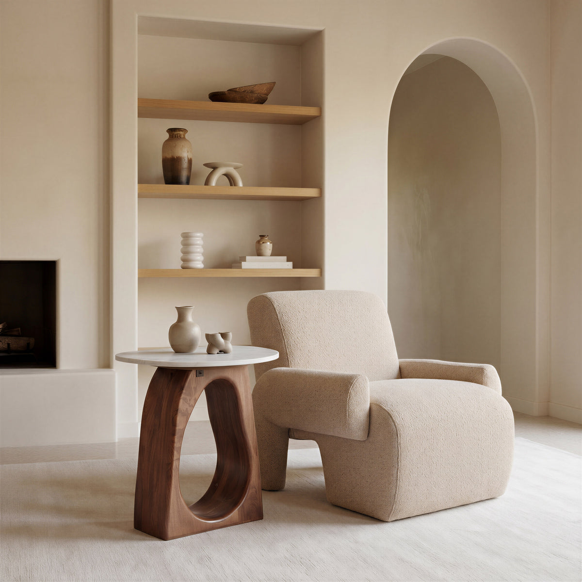 Rura Heathered Beige Accent Chair
