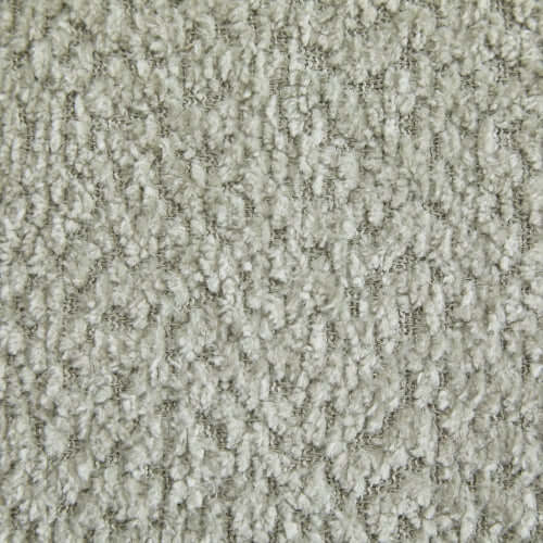 Close-up of textured gray boucle fabric upholstery for Tonson Boucle Sofa – 83” Curved Wave 3-Seater Sofa (3 Colors, Modern Sculptural Design)
