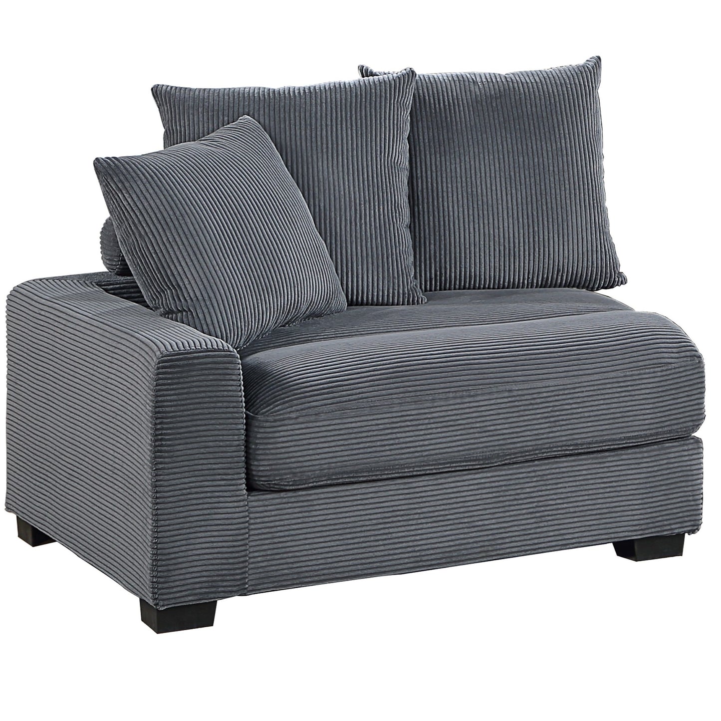 Thackeray 5-Piece Modular Sectional Set – Dark Gray Corduroy Sofa – view 5