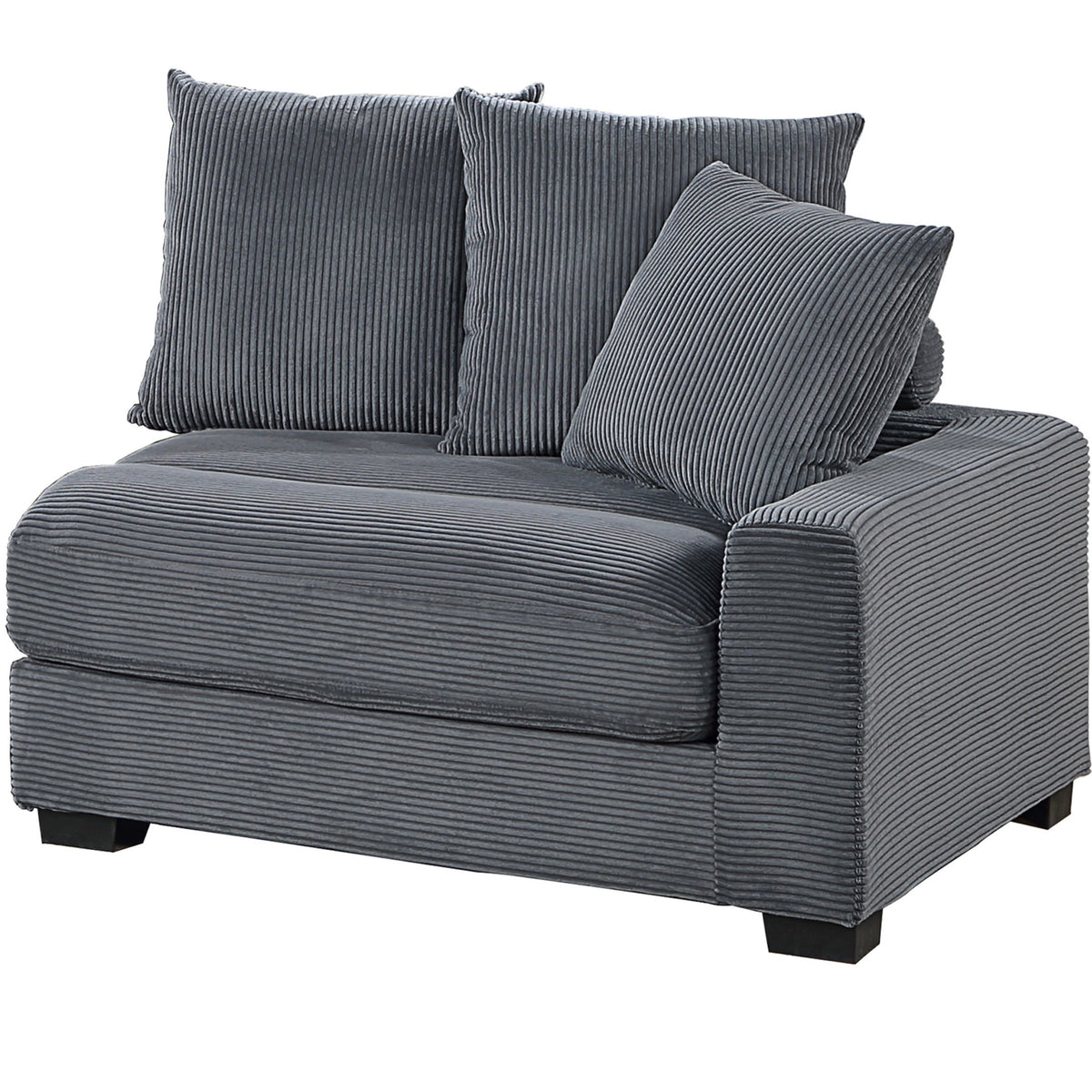 Thackeray 5-Piece Modular Sectional Set – Dark Gray Corduroy Sofa – view 6
