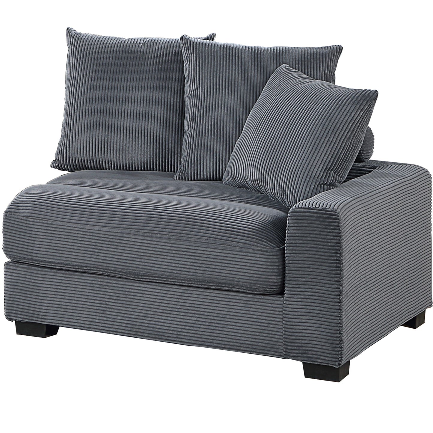 Thackeray 5-Piece Modular Sectional Set – Dark Gray Corduroy Sofa – view 6