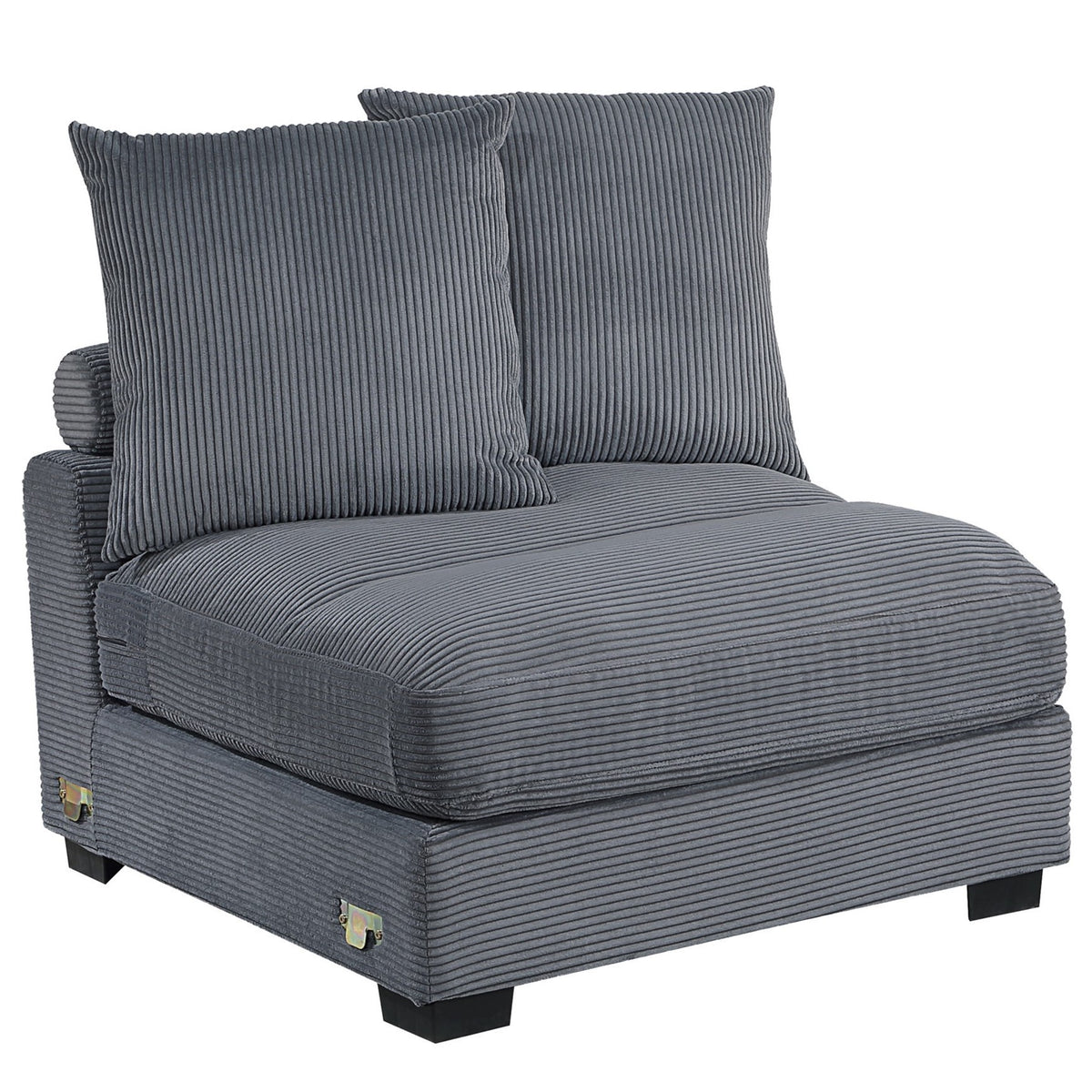 Thackeray 5-Piece Modular Sectional Set – Dark Gray Corduroy Sofa – view 8