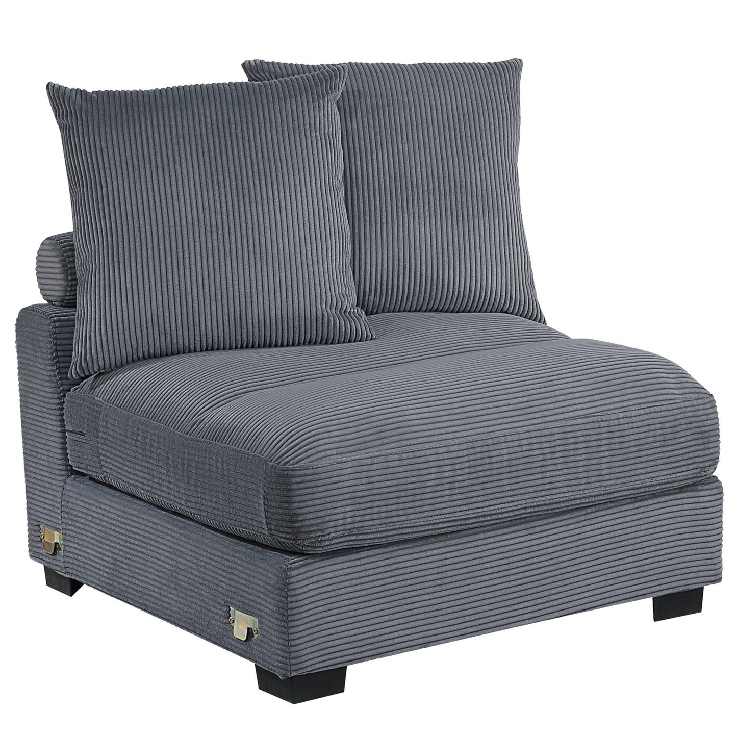 Thackeray 5-Piece Modular Sectional Set – Dark Gray Corduroy Sofa – view 8
