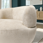 Thornton Chenille Swivel Chair – Barrel Swivel Accent Chair (Gold or Sand) close-up on soft chenille upholstery.