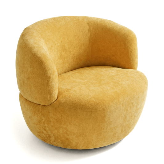 Thornton Chenille Swivel Chair in Yellow