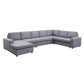Tifton Light Gray Linen Sectional Sofa – 147" Sectional Sofa