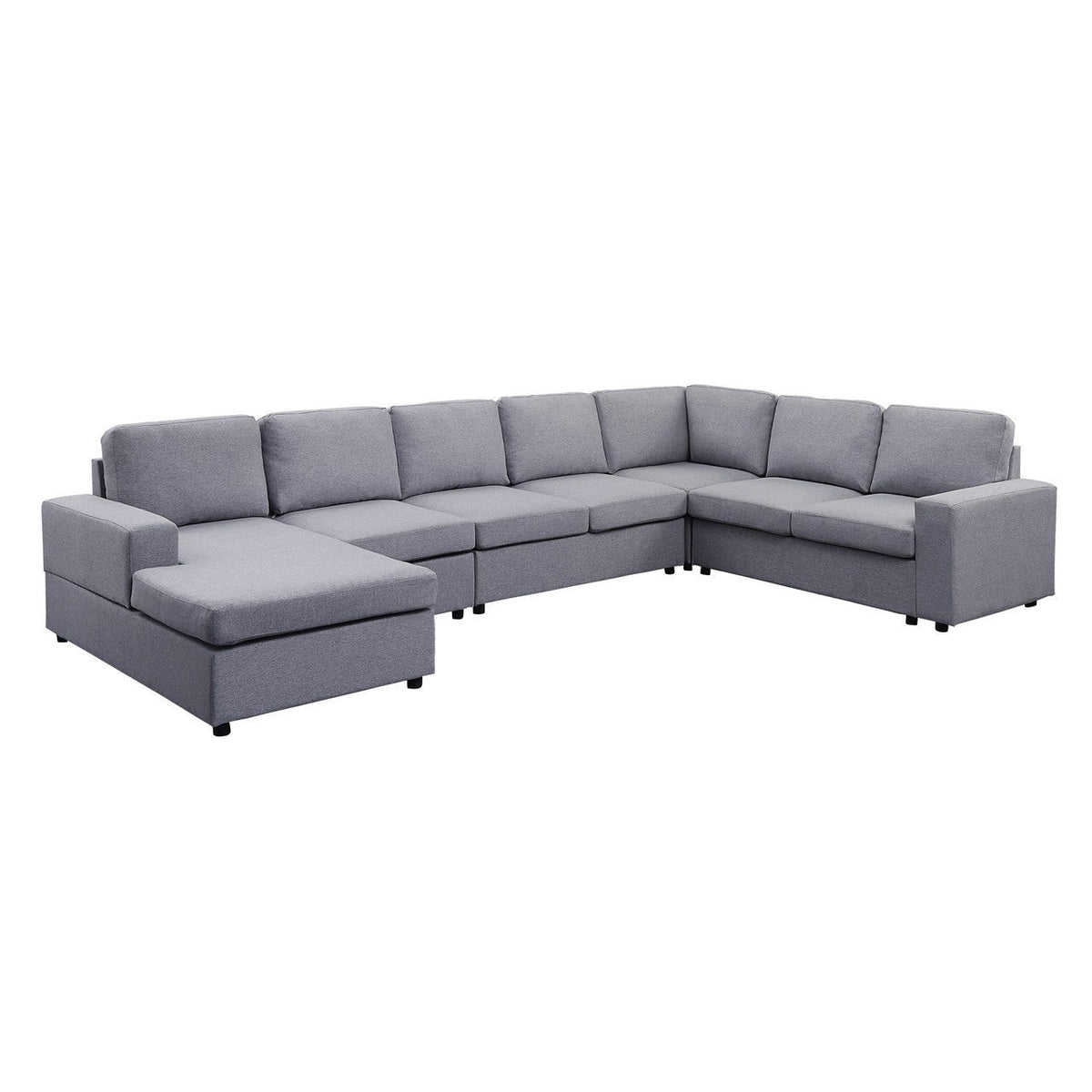 Tifton Light Gray Linen Sectional Sofa – 147" Sectional Sofa