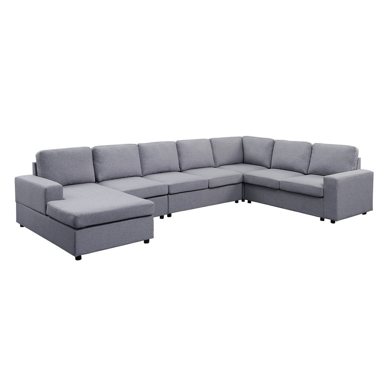 Tifton Light Gray Linen Sectional Sofa – 147" Sectional Sofa
