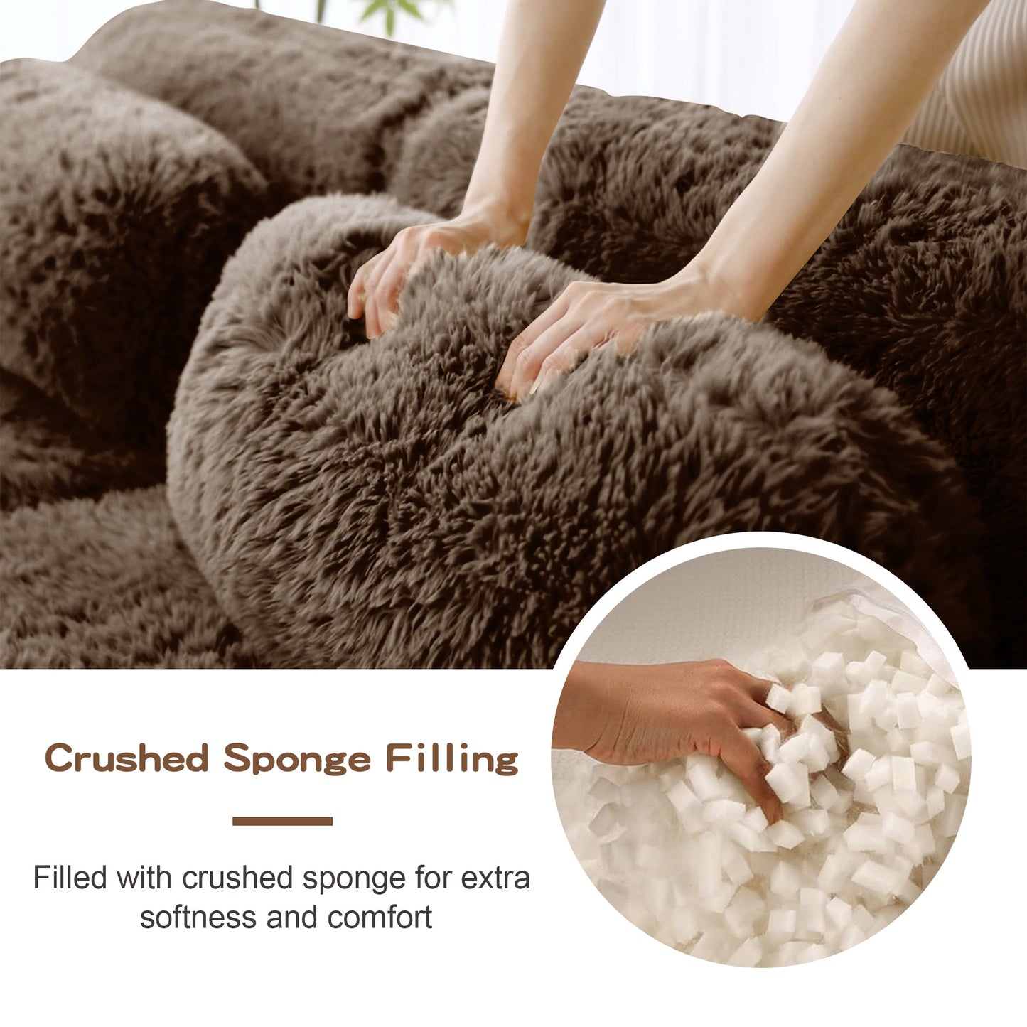 Tobias chocolate plush modular sofa