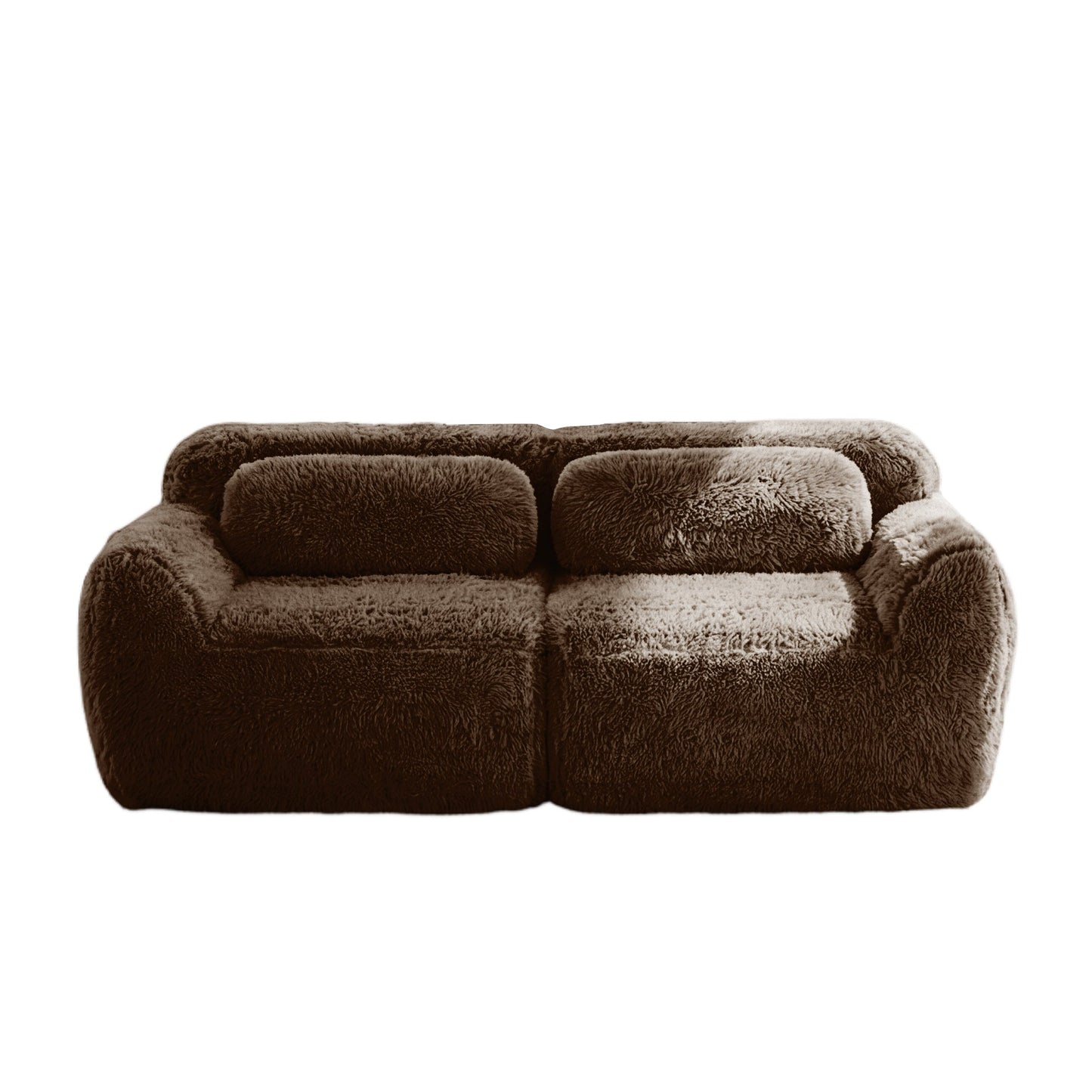 Tobias chocolate plush modular sofa