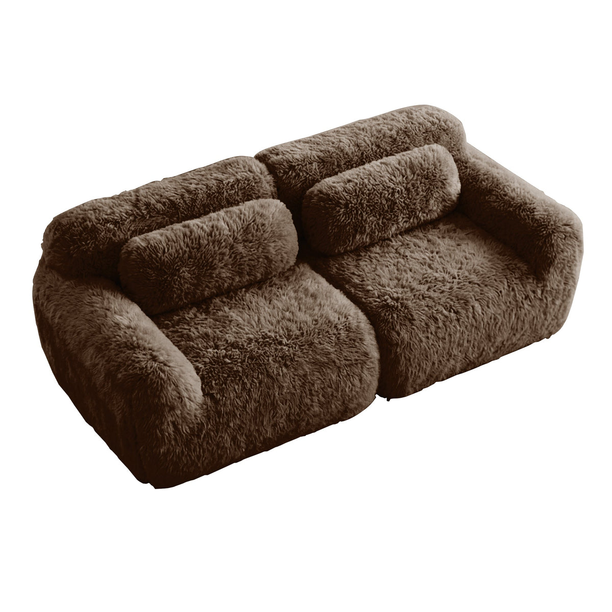 Tobias chocolate plush modular sofa