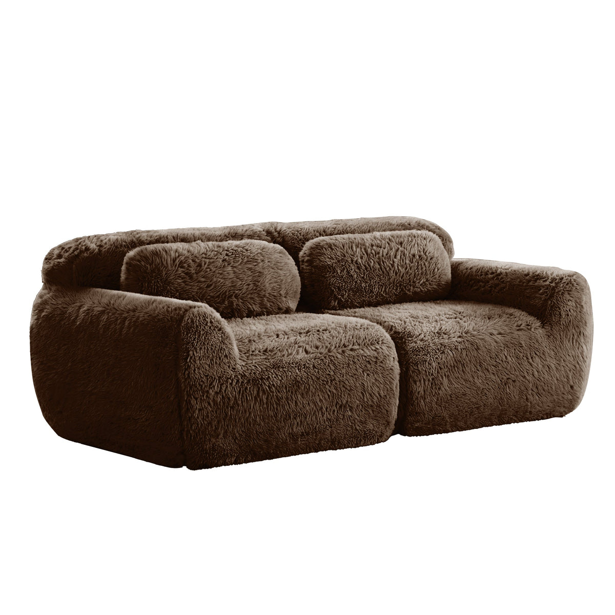 Tobias chocolate plush modular sofa