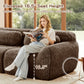 Tobias chocolate plush modular sofa