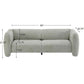 Tonson Boucle Sofa – 83” Curved Wave 3-Seater Sofa (3 Colors, Modern Sculptural Design) dimensions and features.