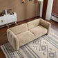 Tonson Boucle Sofa – 83” Curved Wave 3-Seater Sofa (3 Colors, Modern Sculptural Design) in a cozy living space.