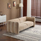 Tonson Boucle Sofa – 83” Curved Wave 3-Seater Sofa (3 Colors, Modern Sculptural Design) in soft beige upholstery.