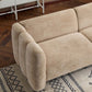 Tonson Boucle Sofa – 83” Curved Wave 3-Seater Sofa (3 Colors, Modern Sculptural Design) close-up of plush upholstery.