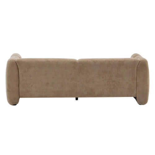 Tonson Boucle Sofa – 83” Curved Wave 3-Seater Sofa (3 Colors, Modern Sculptural Design) back view.