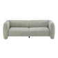 Tonson Boucle Sofa – 83” Curved Wave 3-Seater Sofa (3 Colors, Modern Sculptural Design) in soft gray upholstery.