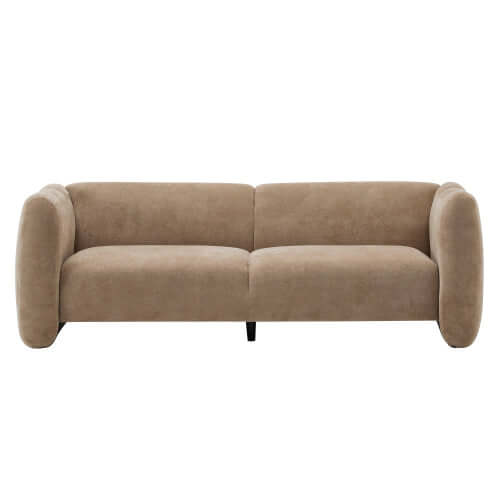 Tonson Boucle Sofa – 83” Curved Wave 3-Seater Sofa (3 Colors, Modern Sculptural Design) in soft boucle upholstery.