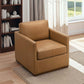 Darien Top-Grain Buffalo Leather Chair in a stylish living room setting with natural light.