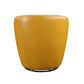 Top-Grain Leather Barrel Swivel Chair – Modern Luxury 360° Accent Chair (3 Colors) in yellow leather from the back.