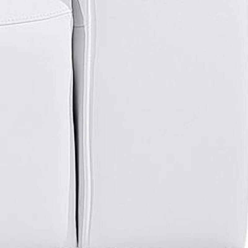 104" Top Grain Leather Reclining USB Sofa with Storage | Modern Recliner Couch close-up on top grain leather texture.