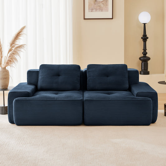 Torin Blue Corduroy Modular Sofa – 40.9" 2-Seat Modular Sofa – view 2