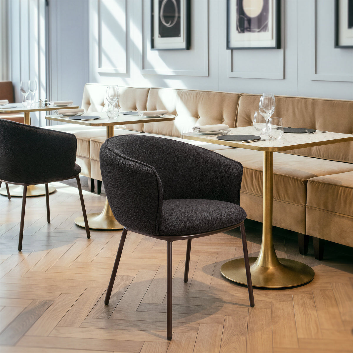 Spot Bistro Table in Beige & Gold