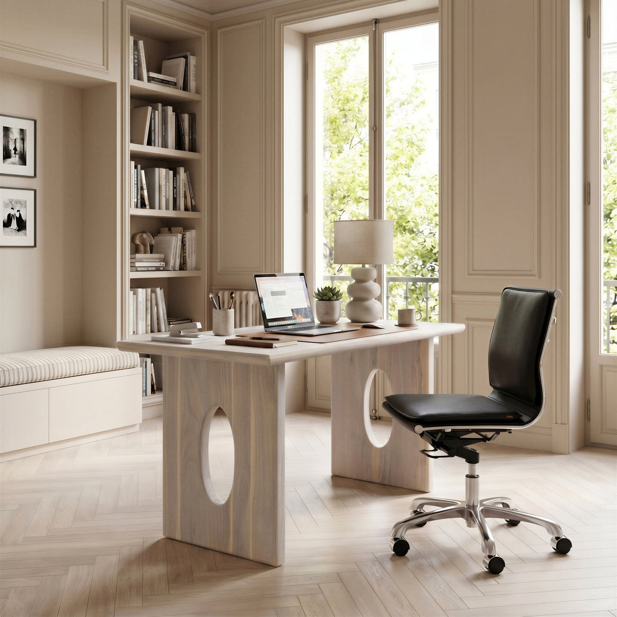 Lider Plus Armless Office Chair in Black