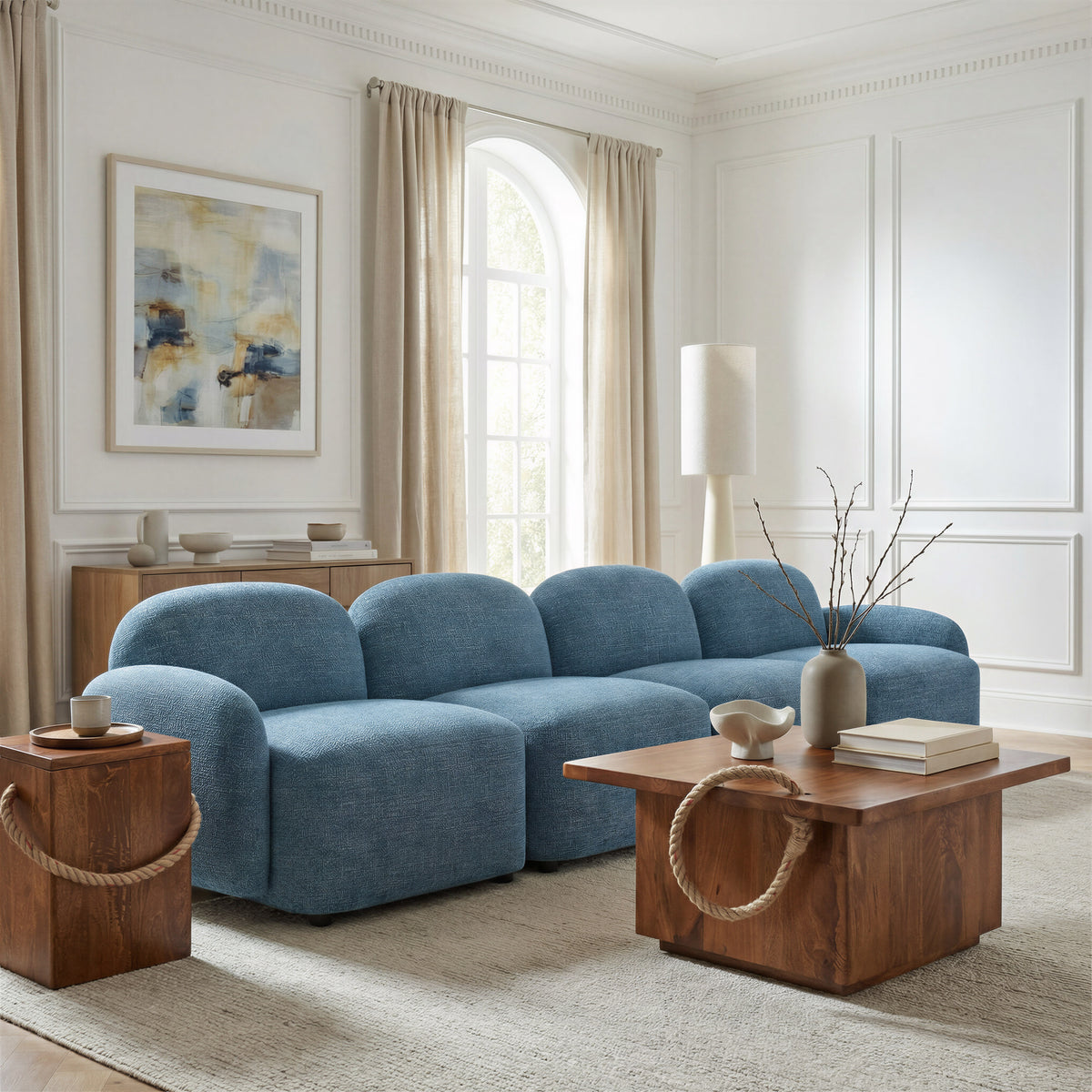 Cleo Blue Middle Chair