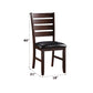 Urbana Black Synthetic Leather & Cherry Finish Side Chairs – Set of 2 Dining Chairs – view 3