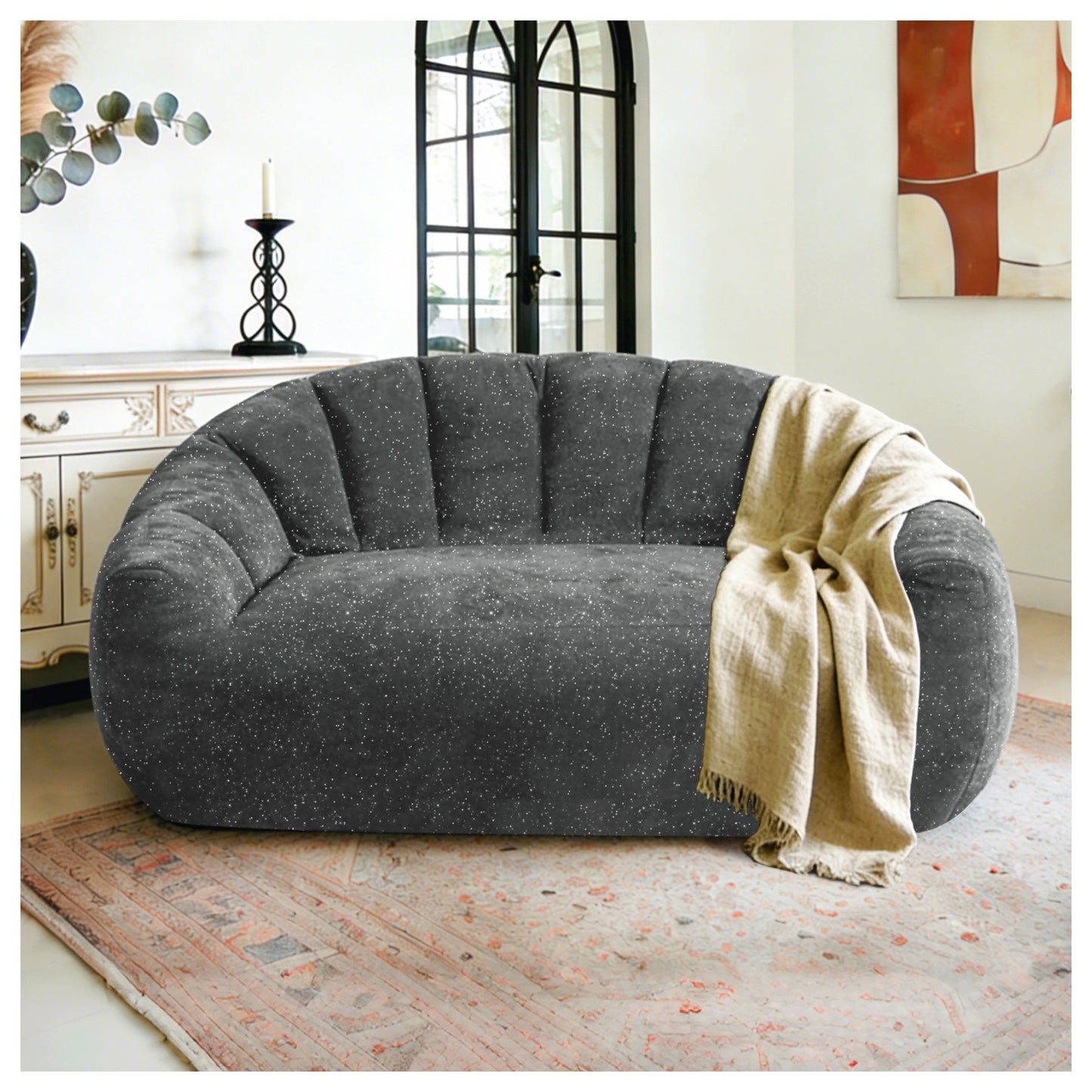 Ursin Oversized Bear Paw Bean Bag Sofa – 55" Faux Fur Lounge Chair – view 10