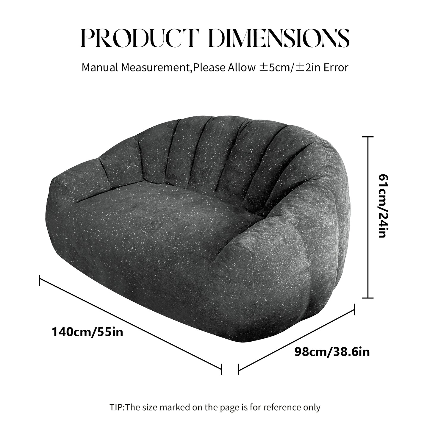 Ursin Oversized Bear Paw Bean Bag Sofa – 55" Faux Fur Lounge Chair – view 16