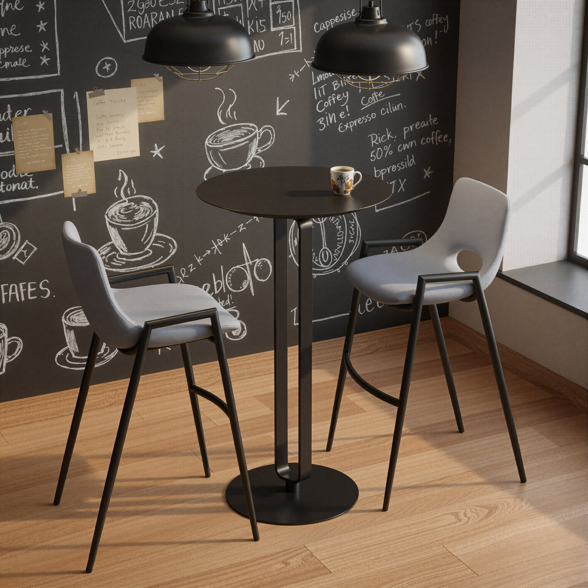 Derry Black Bar Table