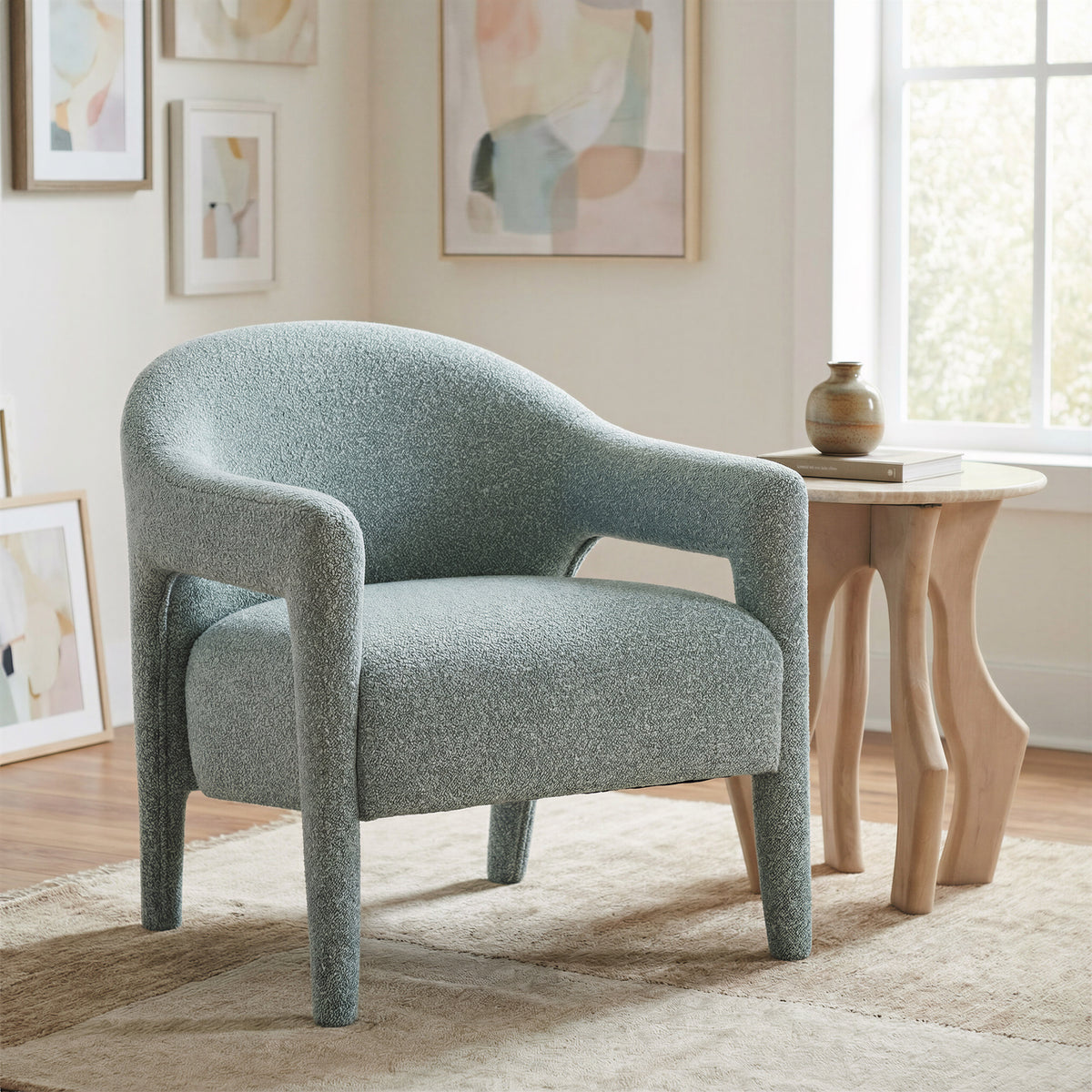 Eluma Dusty Teal Accent Chair