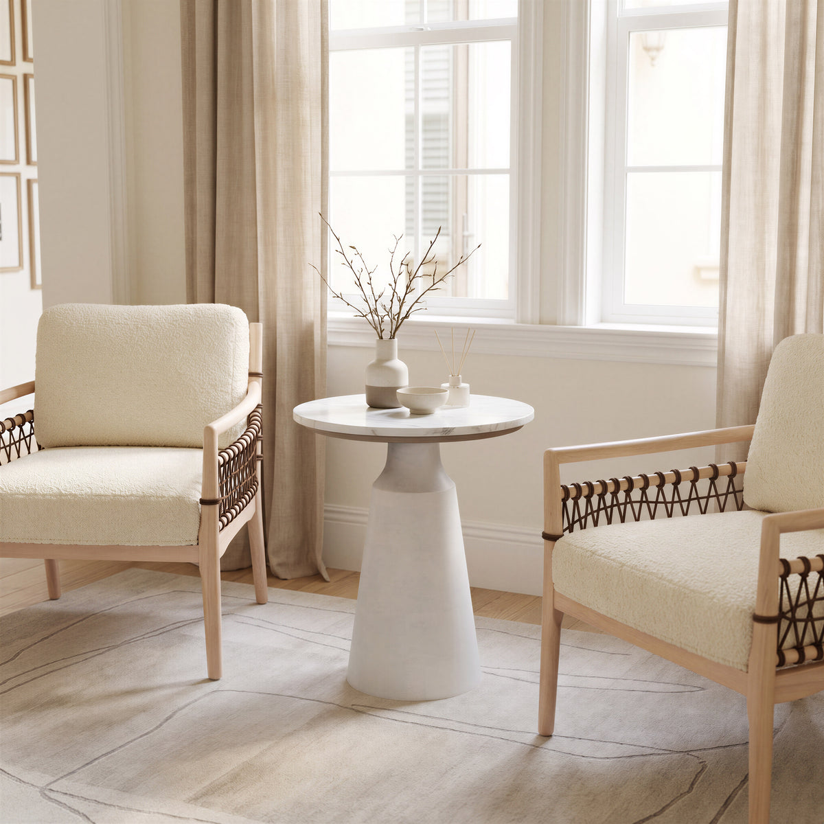 Wezly Ivory Accent Chair