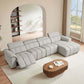 Wall-Hugger Power Reclining Leather Sectional – 4 Seat L-Shape Recliner Sofa with USB (144") in modern living room setting.