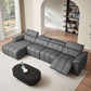 Wall-Hugger Power Reclining Leather Sectional – 4 Seat L-Shape Recliner Sofa with USB (144"), modern design in luxurious leather.