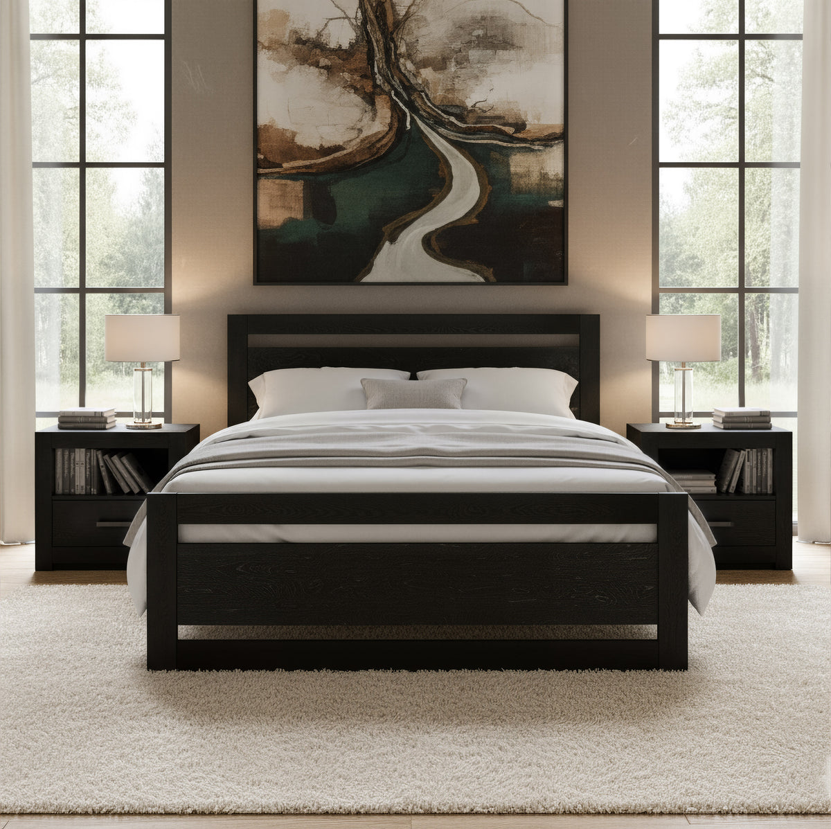 Repos Queen Bed in Black