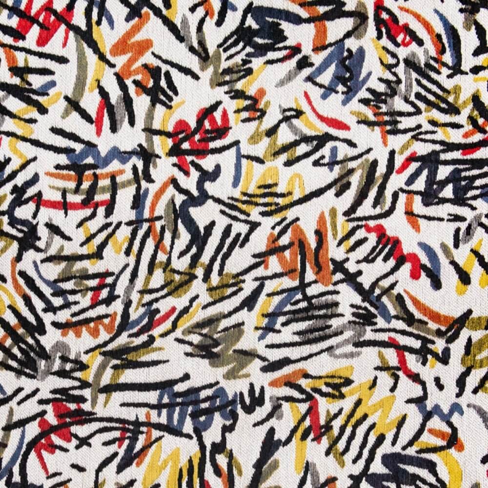 White Abstract Non Skid Area Rug | 9' x 13' featuring bold colors and abstract design.