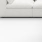 White Linen Blend Modular L Shaped Five Piece Corner Sectional with plush cushions and a modern design.