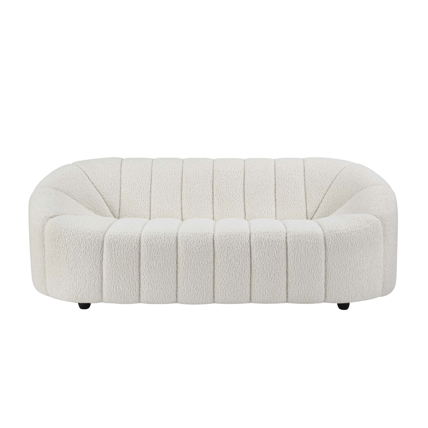White Teddy Sherpa Sofa – 84" Modern 2-Seat Cozy Boucle Loveseat (84") with plush upholstery and modern design.