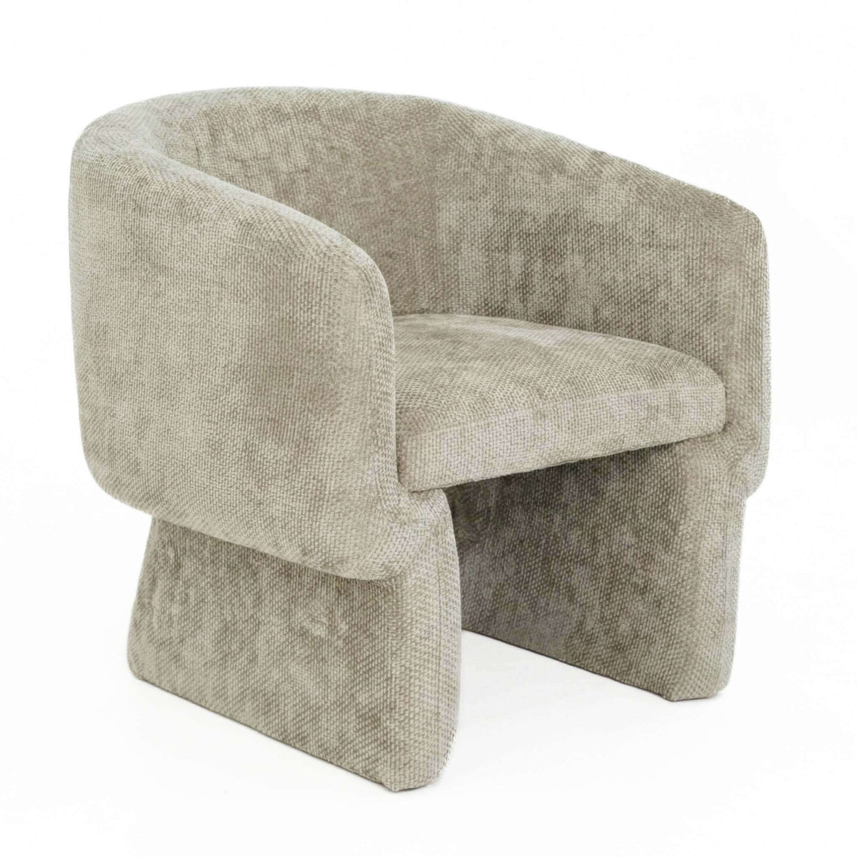 Wichita Chenille Lounge Chair – Modern Curved Accent Chair (Brown or Gold) in soft chenille upholstery.