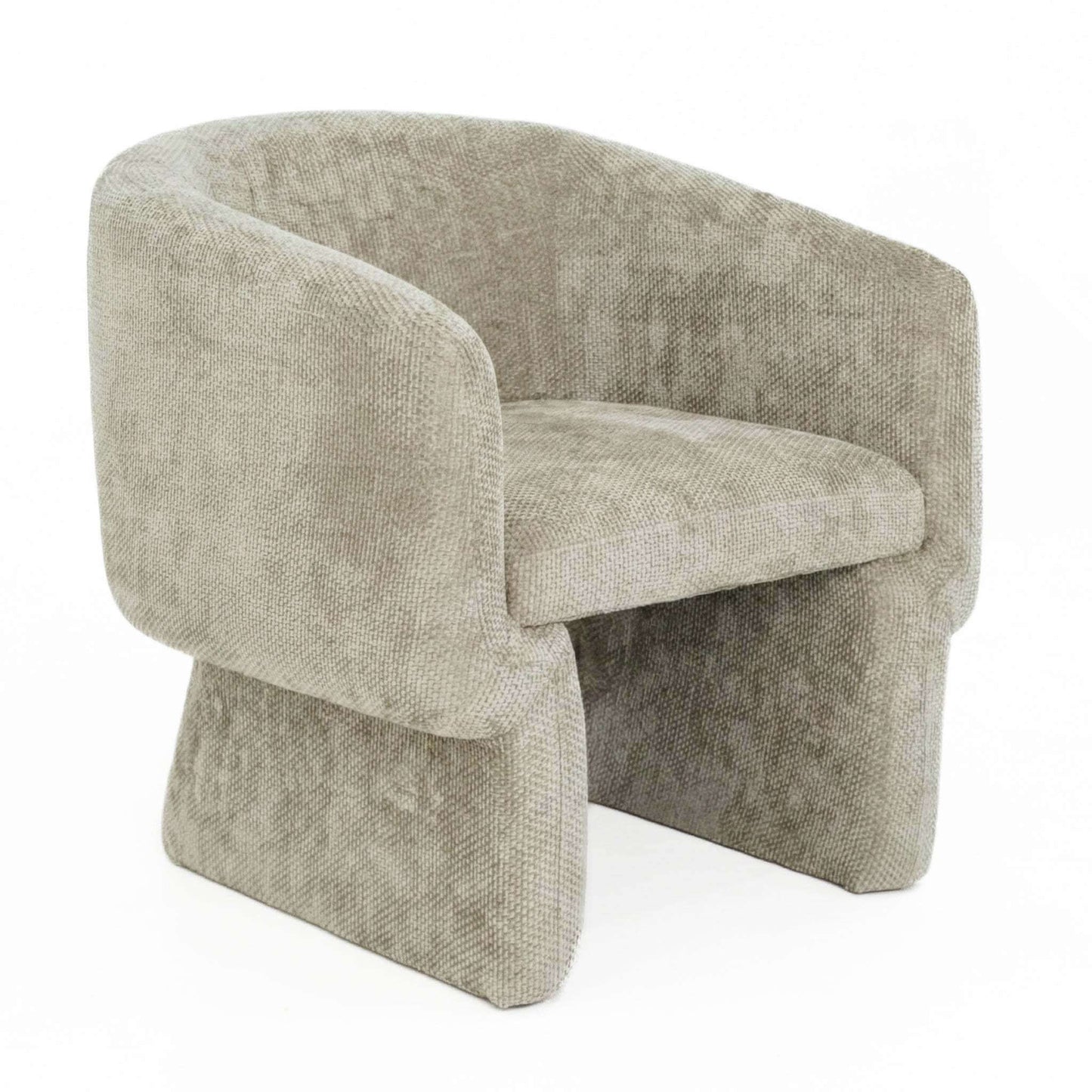 Wichita Chenille Lounge Chair – Modern Curved Accent Chair (Brown or Gold) in soft chenille upholstery.